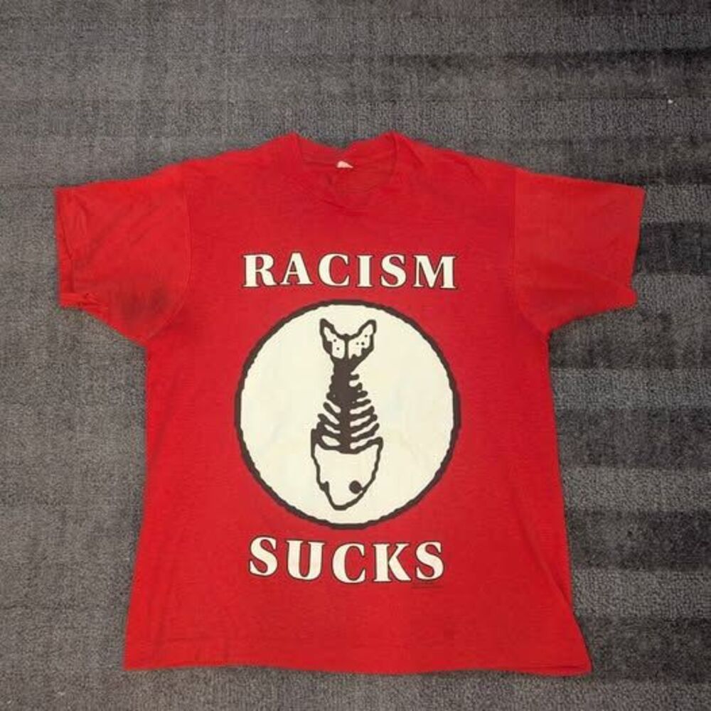Vintage 90's Fishbone band Racism Sucks 1991T-shirt screen stars Brockum XL/L